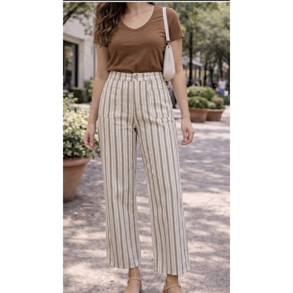OAT High Rise Baby Wide Patch Pocket Pants Size 12 / 31 Striped